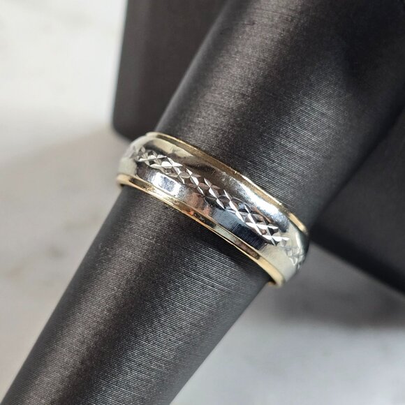 Mens Womens Vintage Estate 14K Gold Band Wedding Ring 5.4g E5688